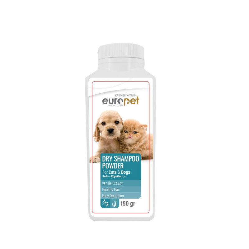 شامپو خشک سگ و گربه یوروپت Europet Dry Shampoo Powder حجم 150 گرم
